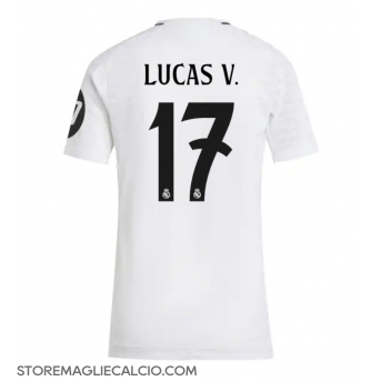 Real Madrid Lucas Vazquez #17 Maglia Gara Casa Repliche 2024-25 Donna Maniche Corte